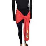 Wildfox New. red daisy scarf. Retails $98 Photo 5