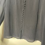 Mulberry  vntg black 100% silk button detail crop blouse sz UK 12 US 8 Photo 4
