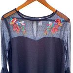 True Destiny Black Sheer Lace Mesh Embroidered Dress Photo 2