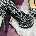 Enzo Angiolini  Rhinestone Black Platform Heels Photo 5
