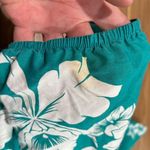 Vintage Hawaii Made Tropical Causal Dress Size Large Teal and White Green Photo 2