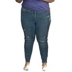 Nicole Miller (12) Soho High Rise Ankle Skinny Jeans Mid Wash Distressed Raw Hem Photo 8