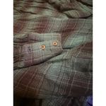 Free People  Plaid Tunic Shirt Purple Blue Oversized Button Down Women Medium Photo 5