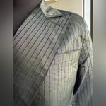 Vintage Cassidy silk pinstripe cropped button bolero jacket, size
6 Black Photo 3