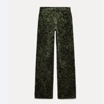 ZARA NWOT Stüssy Paisley Camo Corduroy Velvet Pants Green Bloggers Fave SZ-4 Photo 3