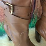 Michael Kors  Tan Heeled Boots with Chunky Heel and Smooth Leather Photo 1
