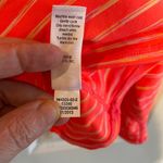 Athleta Women's Bright Orange Striped Jacket W/ Pocket, Thumb Holes Size Medium Photo 7