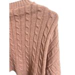 Missguided  Cropped Cable Knit Long Sleeve Sweater Womens Size 2/4 Pink Cozy Chic Photo 3