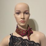 Burberry Burgundy and Gold Patterned Handkerchief Photo 4