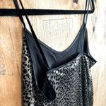 Vintage 90s Romantic Moods Leopard Print Silver & Black Metallic Slip Dress S Photo 3