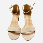 ILLUDE Jasmine Ankle Strap Sandals Women's Size 8 Beige Suede Kitten Heels Tan Photo 1