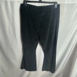 Aerie Black Ribbed Velour Flare Lounge Pants Women’s Size L Pull-On Comfy Photo 1