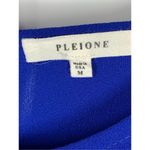Pleione Women's Bell Sleeve Round Neck Keyhole Back Blouse Blue Medium Photo 1