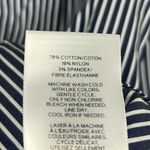 EXPRESS Blouse Womens M Blue White Stripe Cotton Tiered Sleeve Preppy Nautical Photo 4