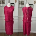 Vintage 60s 2 Piece Skirt Top Raspberry Pink ILGWU XS 4 Photo 1