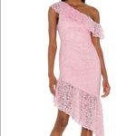 Majorelle  White Lace  Midi Dress Small One Shoulder Asymmetric Ruffle Bridal Photo 6