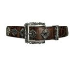 Brighton Vintage Brown Leather  Belt Western Photo 3