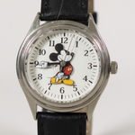Disney Time Works Mickey Mouse Watch Womens Stainless Steel Back Genuine Leather Photo 0
