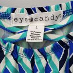 Eye Candy Geometric Blue off Shoulder Dress Size L Photo 3