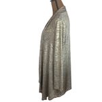 Calvin Klein New Metallic Flyaway waterfall gold foil cascading cardigan size L Photo 4