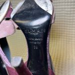 ELMAN Venezia Made in Italy Women's Burgundy Suede Snakeskin Heels Size 39 Purple Photo 6