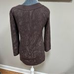 J.Jill Brown Cream Merino Wool Alpaca Blend Long Sleeve Sweater Small Top Knit Photo 3