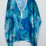 Chico's  Womens V Neck Rhinestone Shark Bite Kaftan Blouse Size L/XL Vacation Boho Photo 0