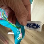 Lilly Pulitzer Lilly Pulitzer Silk Scarf Pink Floral Paisley Ford 2004 Breast Cancer Ribbon Photo 6