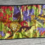 Vintage Silk Jungle Print Scarf Green Photo 3