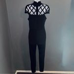 Women’s Lattice High Neck Sexy Jumpsuit Black Romper Womens Large Photo 5