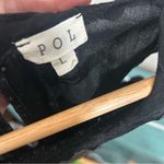 POL  Black Boho Lace Trim Sleeveless Tunic Top Large Flowy Gauze Pintuck Pleated Photo 8