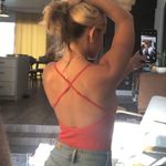 Nordstrom BP orangish red ribbed bodysuit Photo 3