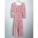 Alexis Tilia Pink Floral Off the Shoulder Tiered Midi Dress Photo 1