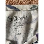 Chico's Floral Print Cotton Short Sleeve V Neck Top Size 0/S Beige Green Purple Photo 1