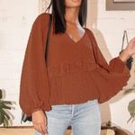 Lulus Swiss Dot Long Sleeve Top Photo 0