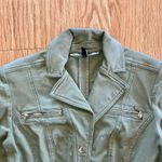 White House | Black Market Olive Green Cotton Moto Jacket Womens 0 Photo 1