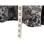 Voom By Joy Han Grey Blue Black Bell Sleeve Crochet Women's Med Dress Lagenlook Photo 3