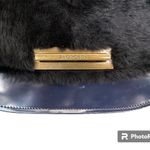 Zac Posen Eartha Accordian Black Fury Navy Leather Crossbody Shoulder Bag w/COA Photo 5