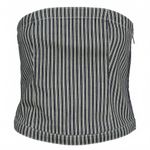 VERO MODA  Ziva Stripe Strapless Denim Top X-Small, BLUE Photo 4