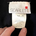 Scarlett VTG Two Tone Full Zip Blouse Shoulder Pads Size MD Photo 6