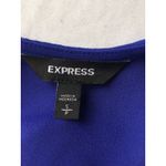 EXPRESS  Womens Blouse Sz Small Blue Long Sleeve Office Work Wear Business Retro Photo 8