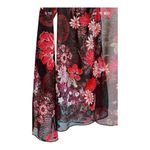 NICOLA womens Medium black red mesh floral print cardigan beach summer coverup​ Photo 4