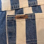 Vintage Chic Blue and White Striped Denim High Rise Shorts 1980s Waist 29 Inches Photo 13