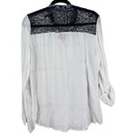 Desigual Gemma Woven White Blue Crochet Boho Bohemian Long Sleeve Blouse Large Photo 5