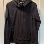 Athleta  Cowl Neck Black Stretch Sweatshirt Hoodie Athleisure‎ Casual Neutral L Photo 0