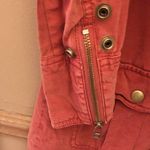 Pam & Gela Lace up Front Long sleeve Utility Dress Burnt orange XS/P Photo 8