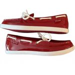 Cole Haan NEW Women's Loafers Boat Shoes Size 7.5B Shiny Red White Ties Casual Photo 1