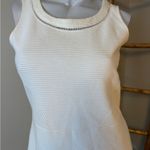 Brooks Brothers  White Ribbed Cotton Eyelet Sleeveless Classy Casual Dress Size 6 Photo 2