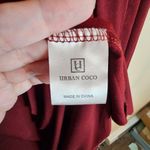 Urban Coco  Wine Red Light Weight Long Sleeve Irregular Hem Cardigan Photo 7