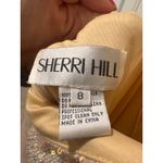 Sherri Hill  Sequin Gown Gold Formal Prom Evening Dress Open Back Slit Size 8 Photo 4